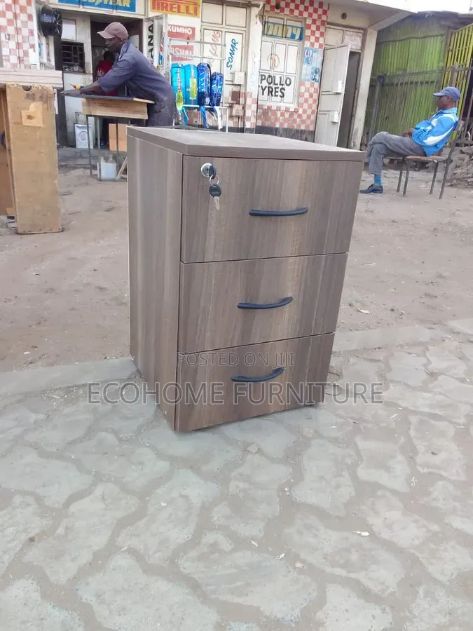 3-Drawer Wooden Pedestal Cabinet