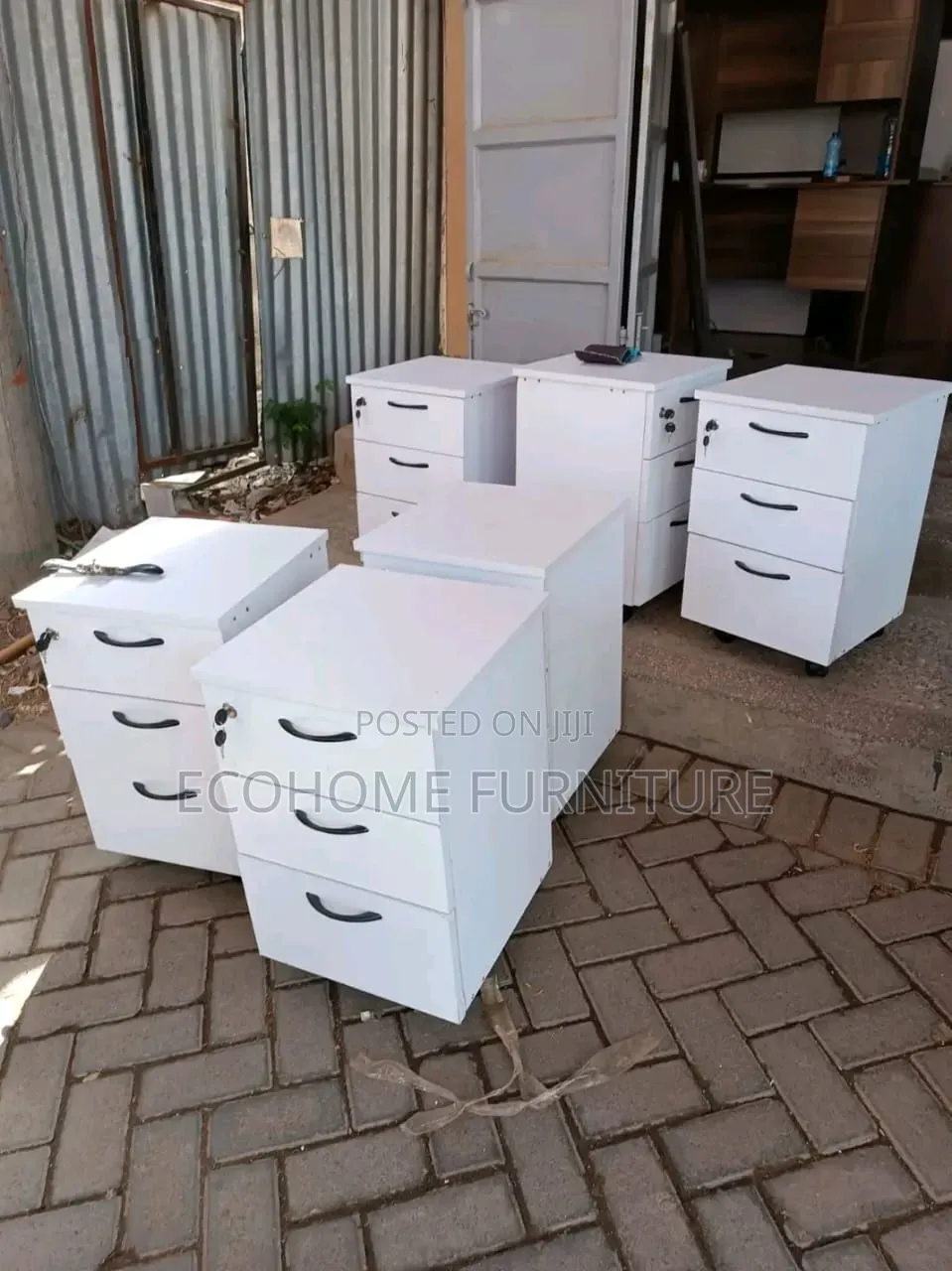 3 - Drawer White Filling Cabinet