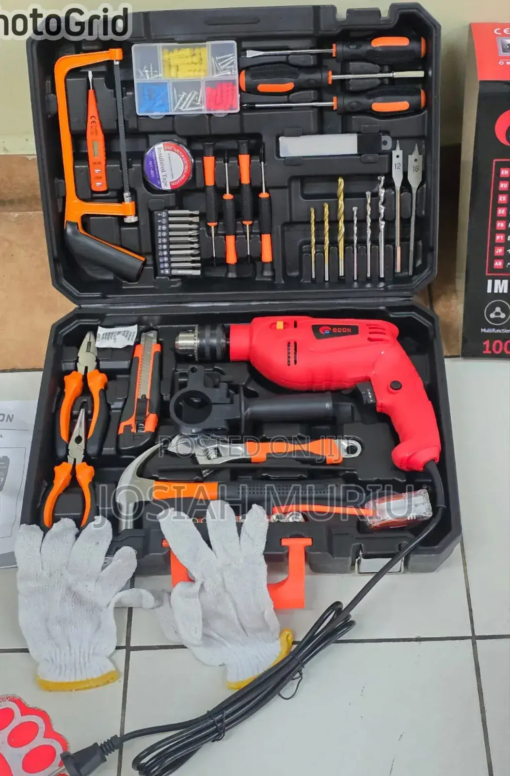117pcs Edon 1000w Corded Drill Set With Hammer