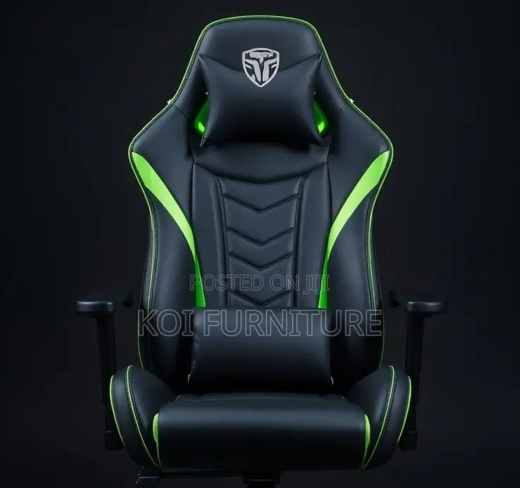 Office Chairs; Futuristic Black Battle-Ready Gaming Chair