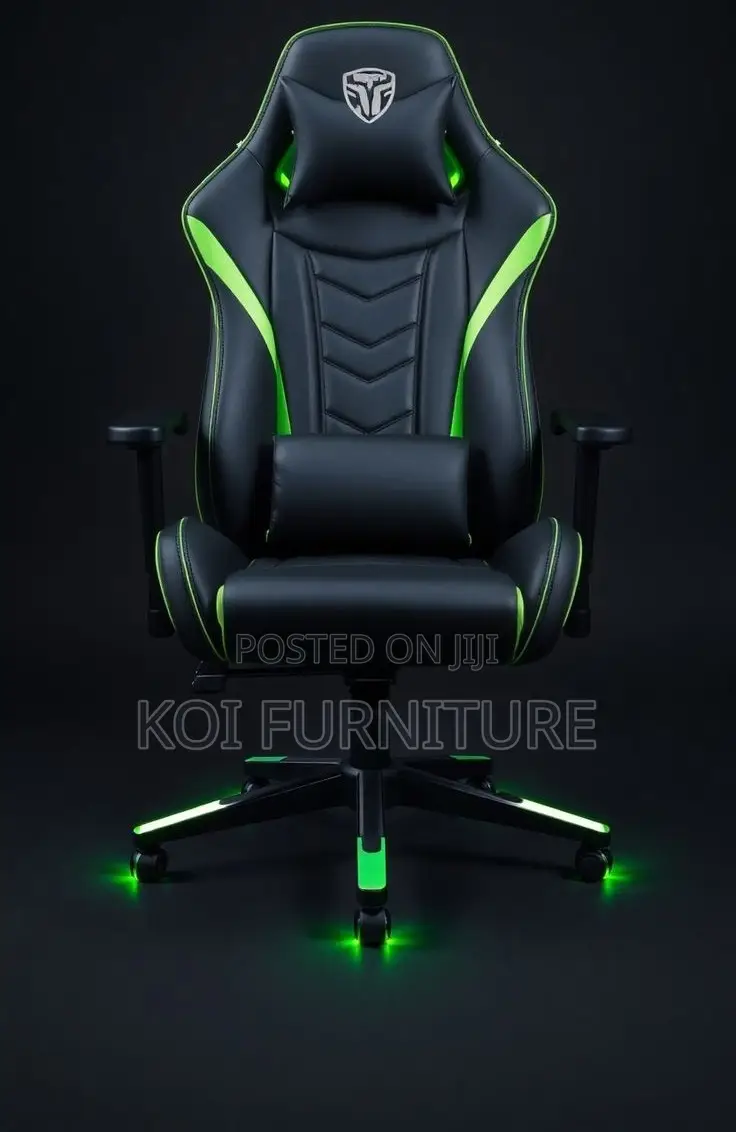 Office Chairs; Futuristic Black Battle-Ready Gaming Chair