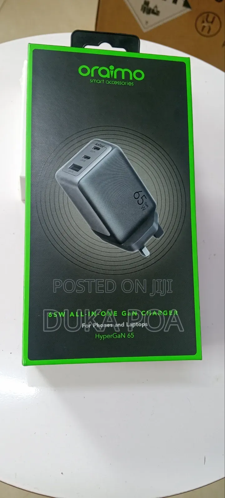 Oraimo Hypergan 65 65w Gan Wall Charger Kit With C C Cable