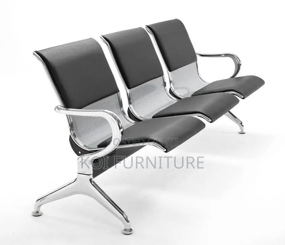 Office Bench; Three Seaters Metal Bench for Airport and Hospitals