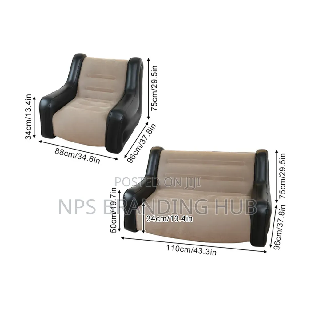 Inflatable Modern 1 Seater Sofa With Armrests Free Pump Gm