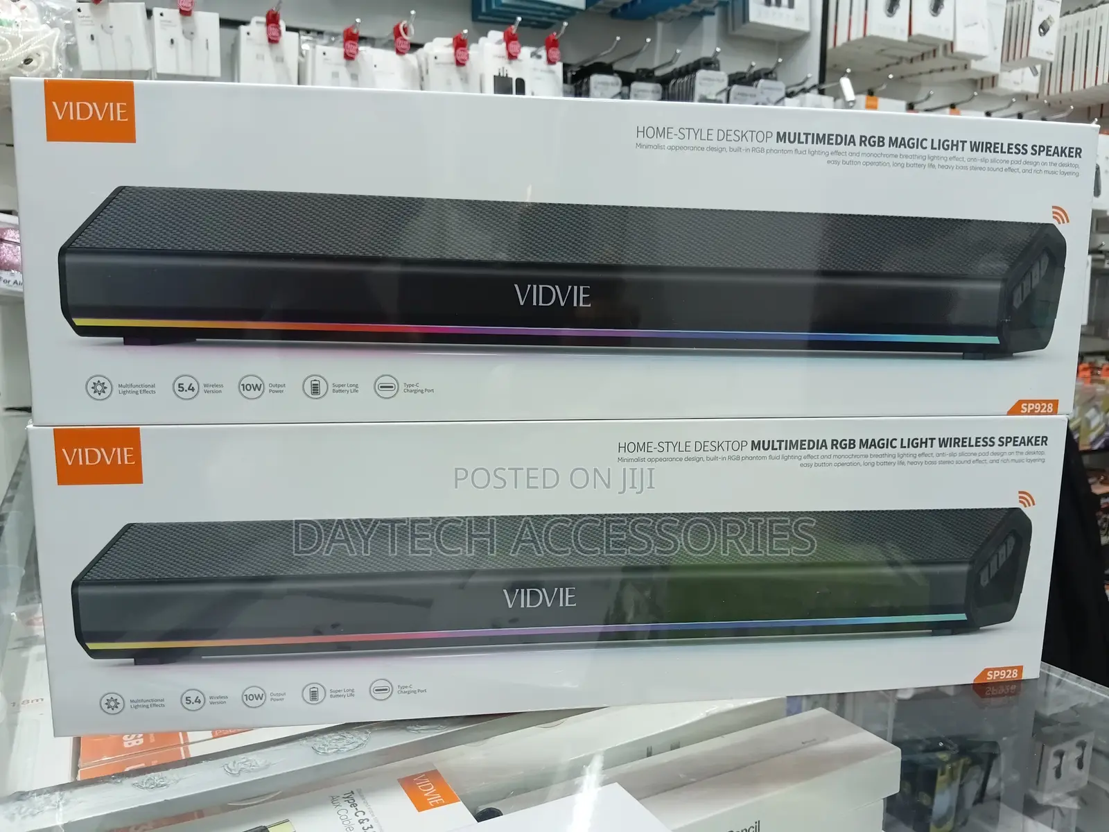 Vidvie Sp928 Desktop RGB Soundbar Speaker - Black