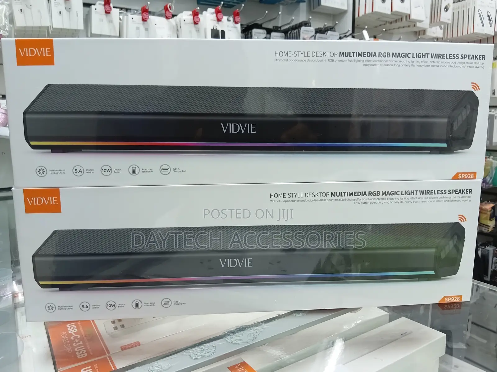 Vidvie Sp928 Desktop RGB Soundbar Speaker - Black