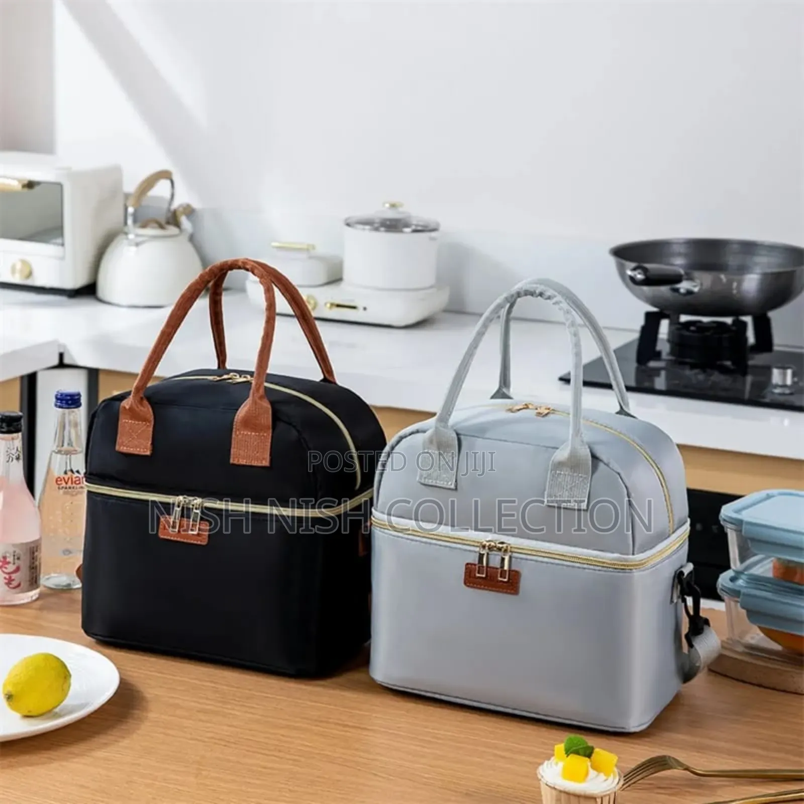 *Double Layer Insulated Lunch Bag With Removable Strap