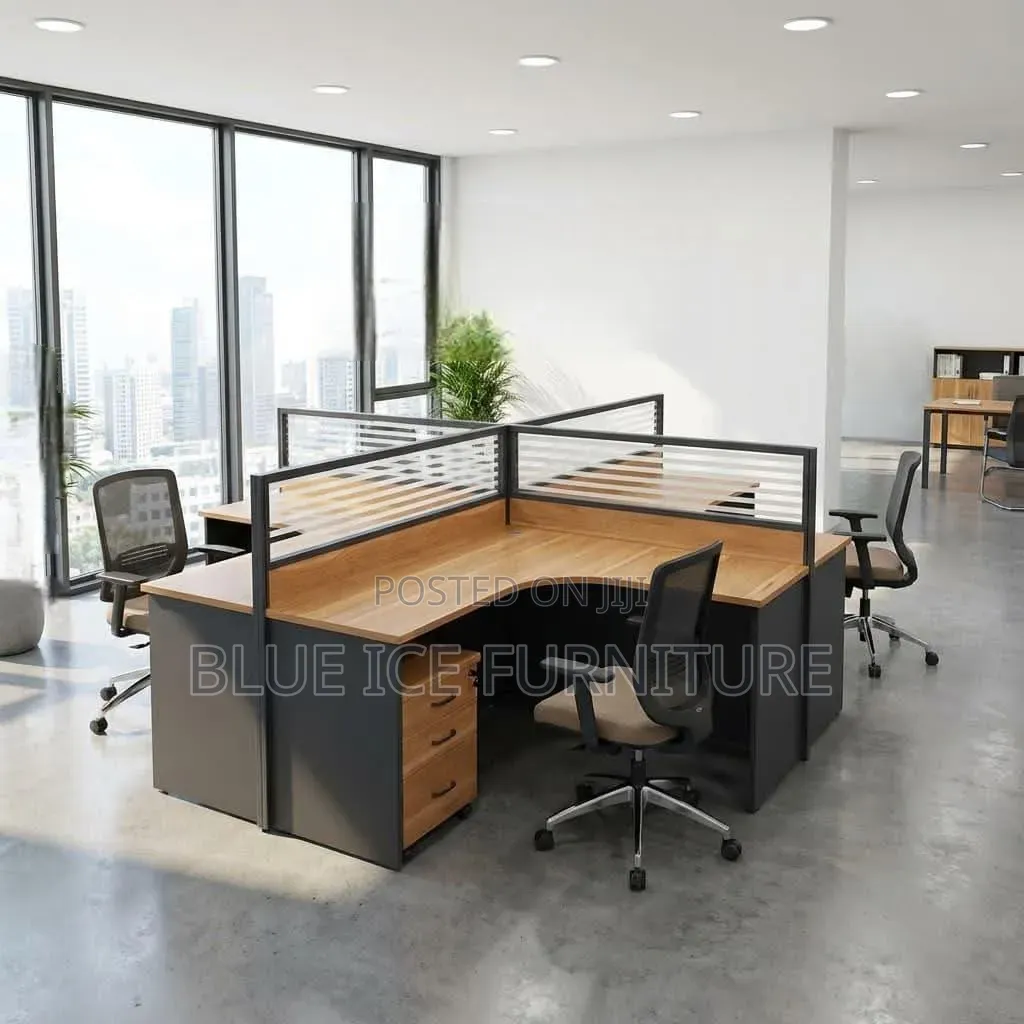 4 Way L-Shape Executive Workstation