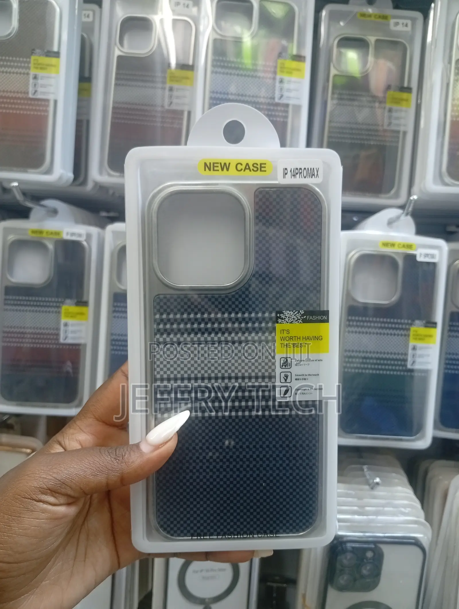 Phone Case for the iPhone 14 Pro Max a Carbon Fiber Style Design.