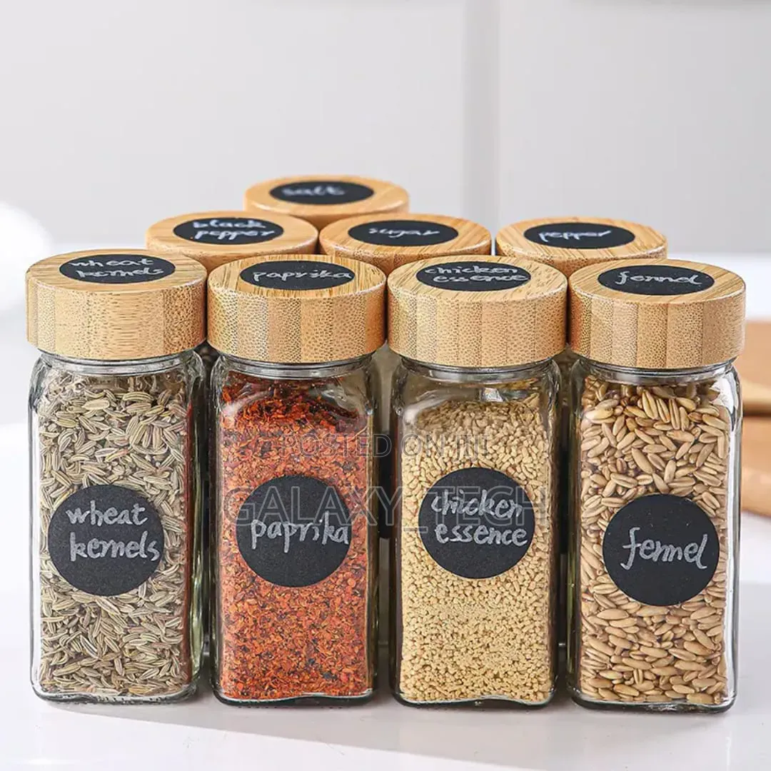 24pcs Glass Storage Spice Jars(120ml) Bamboo Lid