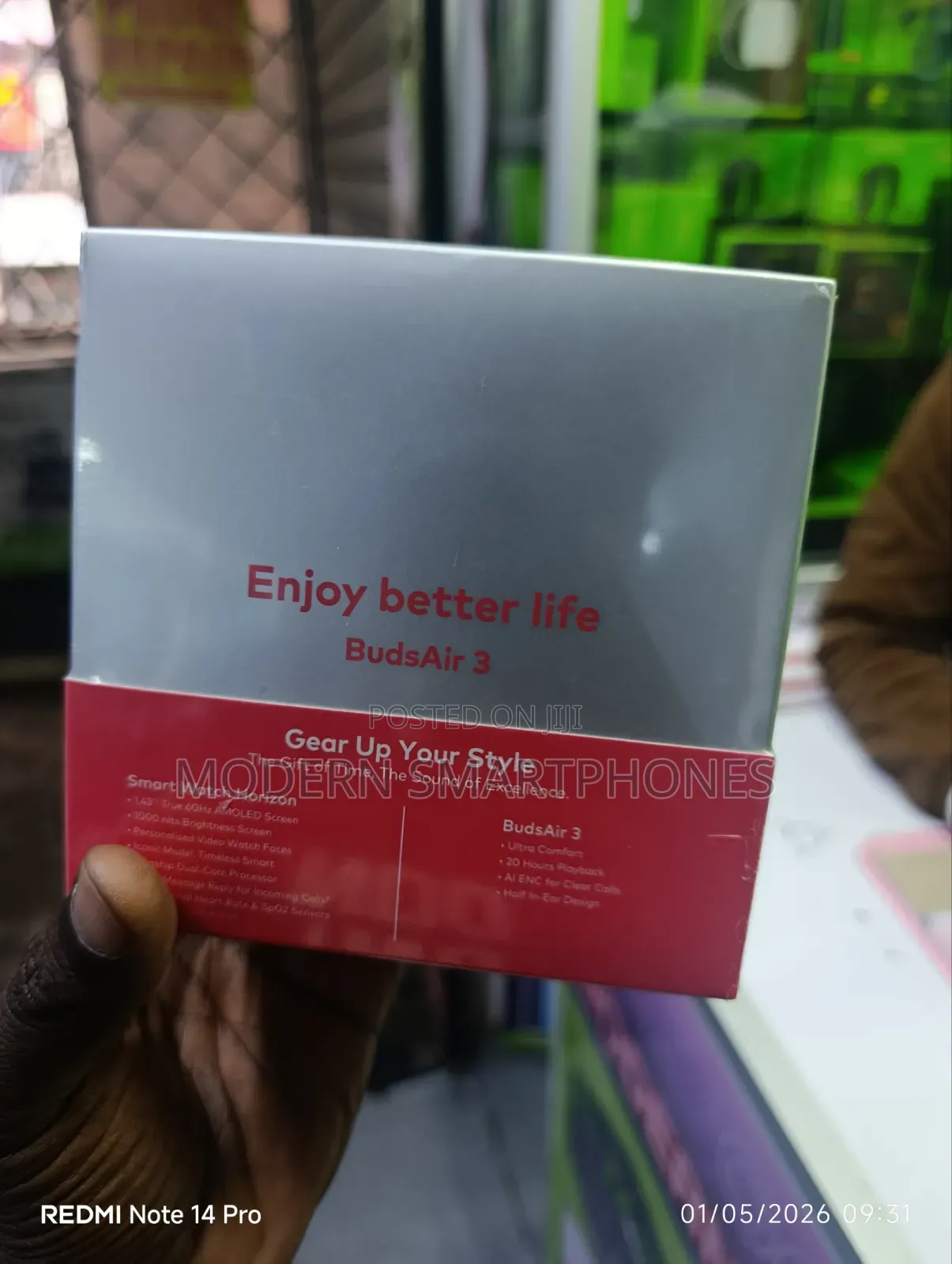 Itel Smart Watch Horizon (Chain Strap) + Free Bud Air 3 Earbuds