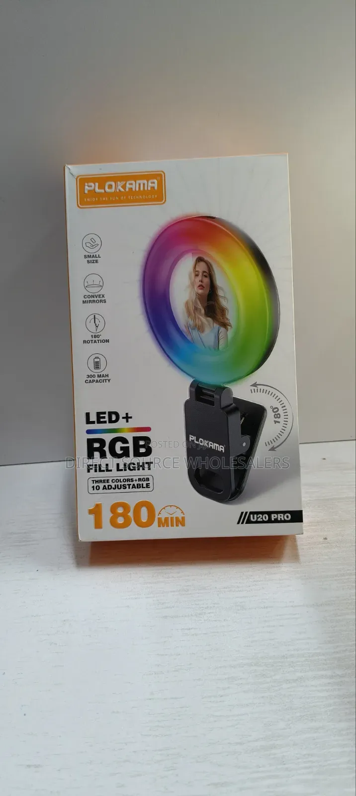 U20 Pro RGB Selfie Light – Rechargeable, Bright Portable