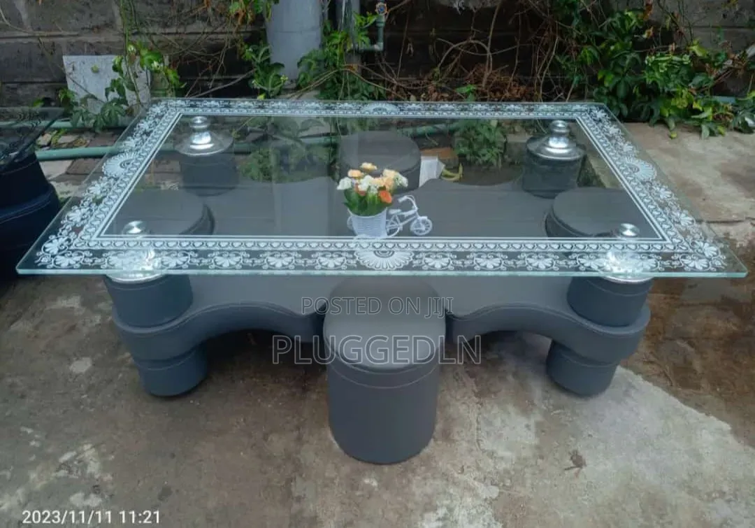 Modern Glass Coffee Table Set