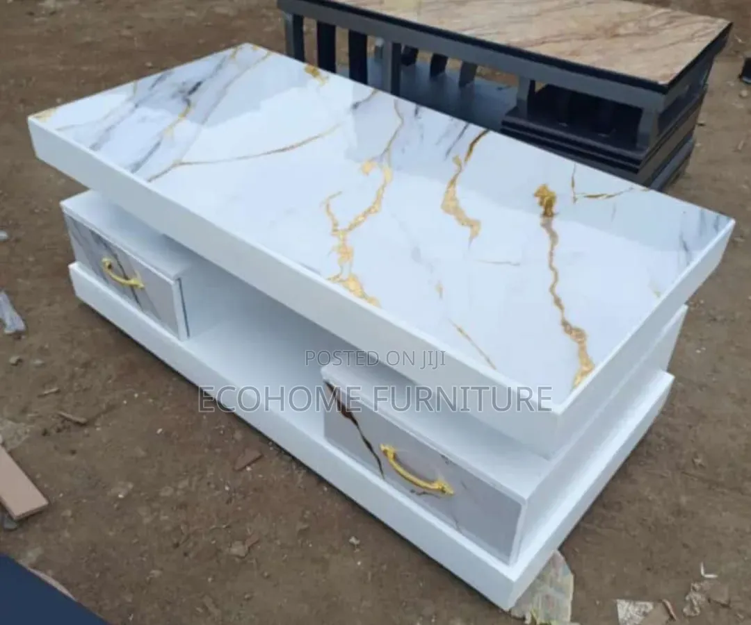 White Pure Marble Top Coffee Table