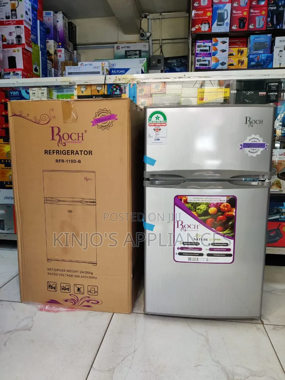 *Roch 85l 110db Double Door Fridge