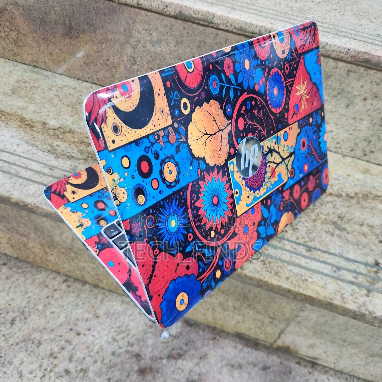 Vibrant, Colorful Botanical Vinyl Laptop Skin Sticker.