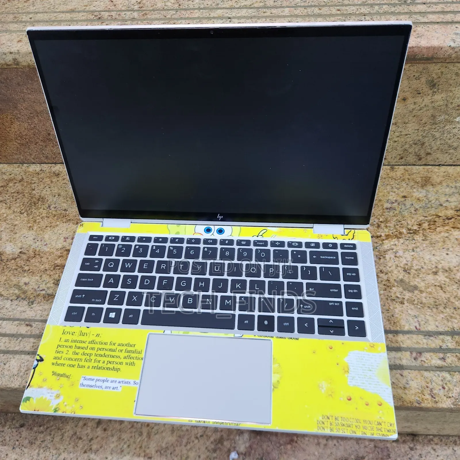 Yellow Spongebob Squarepants Themed Vinyl Laptop Skins