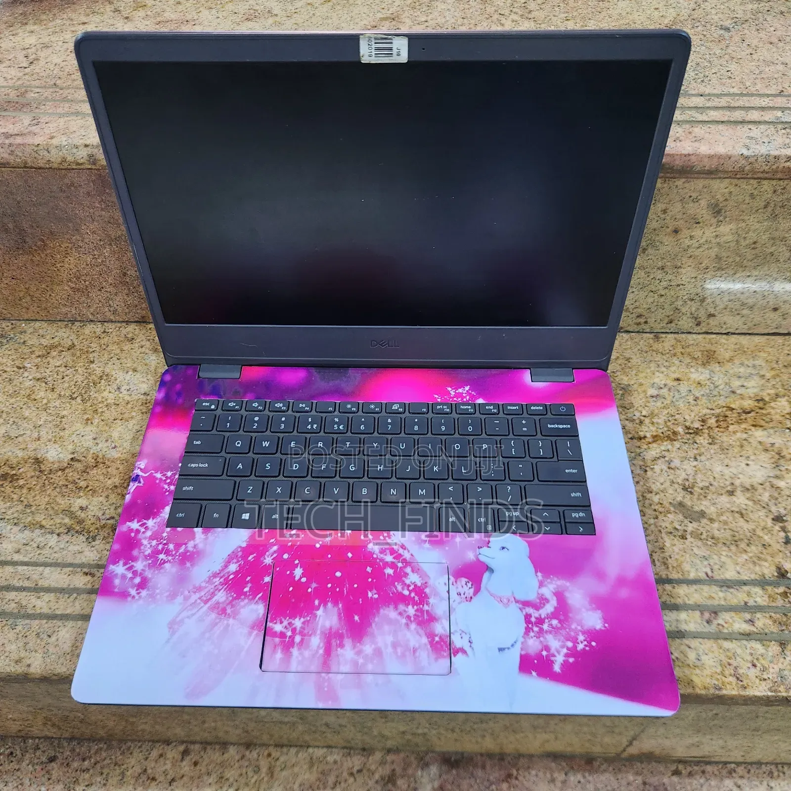 Vibrant Pink Barbie Themed Vinyl Laptop Skin.