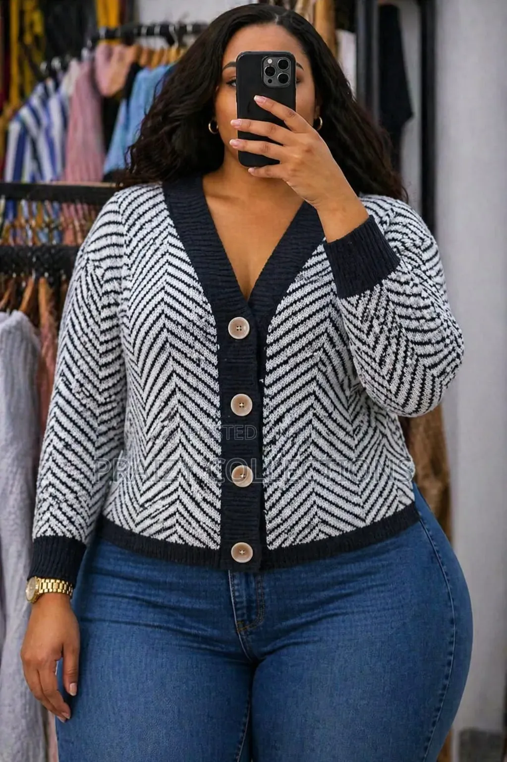 Cardigan Sweater - Stripped
