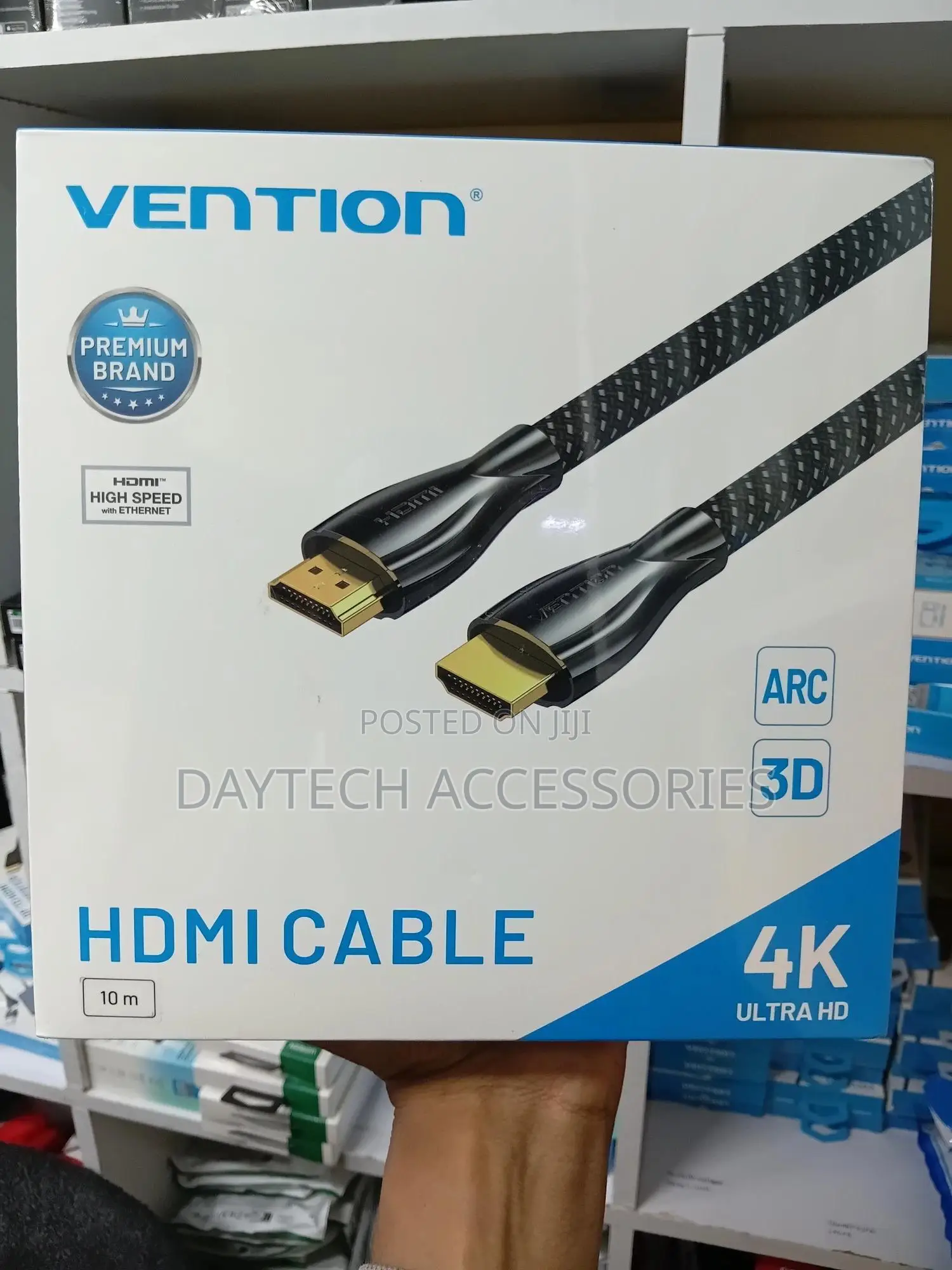 Vention Nylon-Braided Hdmi Cable With a Length of 10 Meters.