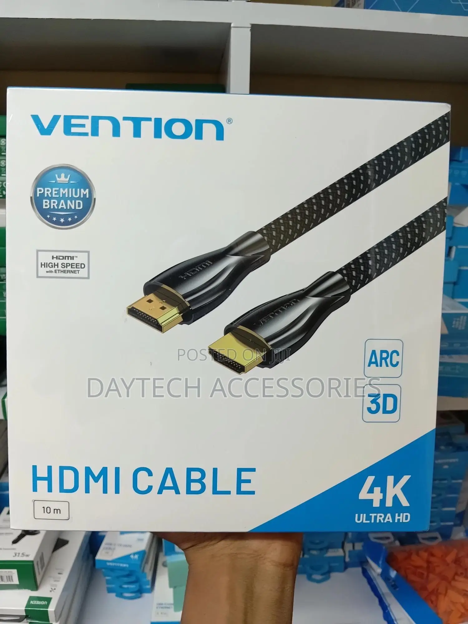 Vention Nylon-Braided Hdmi Cable With a Length of 10 Meters.