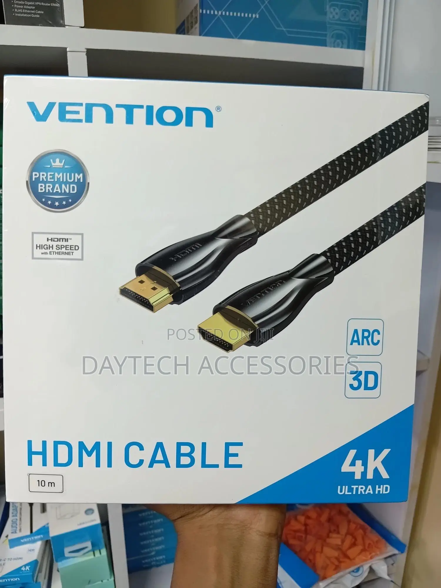Vention Nylon-Braided Hdmi Cable With a Length of 10 Meters.