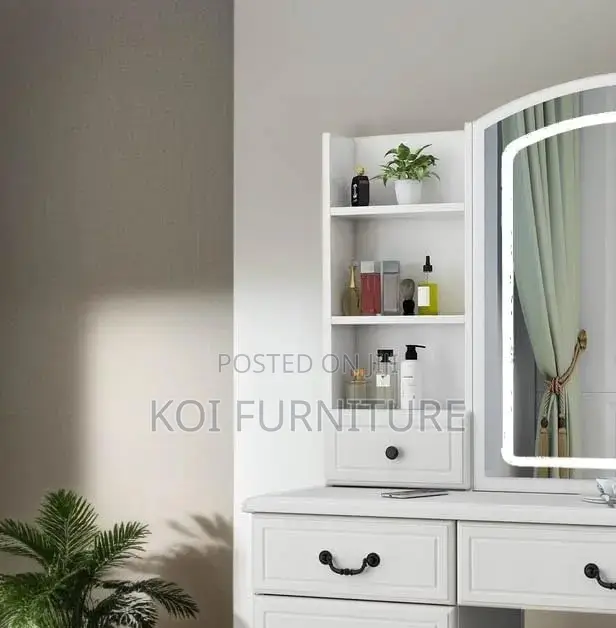 Dressers; Teens White Vanity Dressing Table With Led Lights