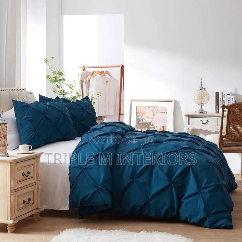 Elegant Cross Pintuck Pleated Duvet Set | Timeless Bedroom Style