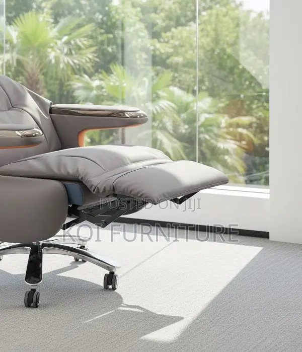 Office Chair; Executive Leather High Backrest Chair With Heavy Cushion