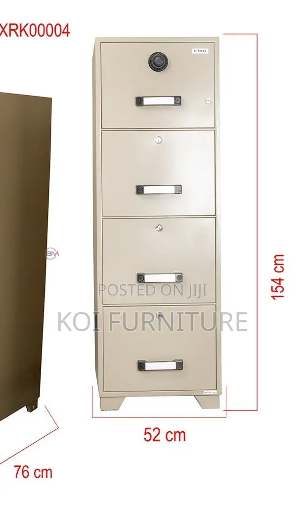 Office Cabinet; Fire Resistant 4 Drawer File Cabinet With With Locks