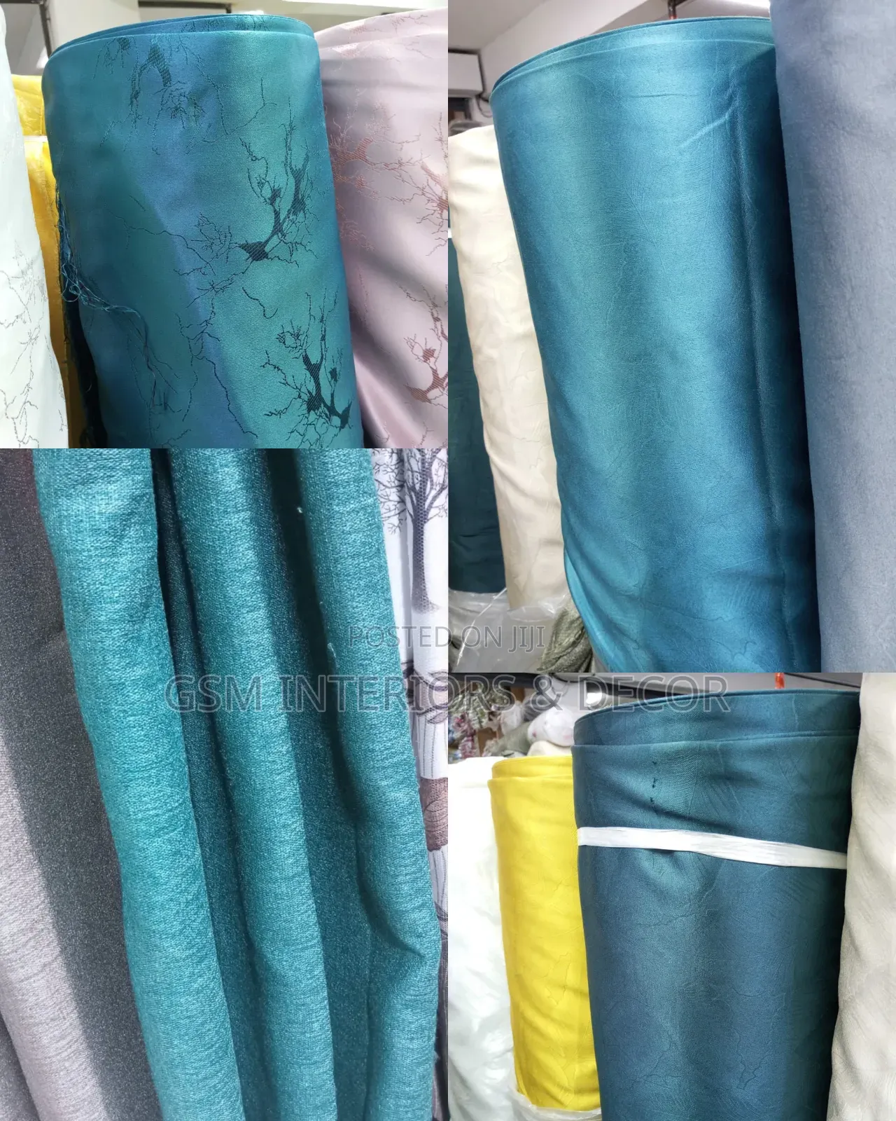 Turquoise Blue/Green Curtains With Plain Sheers