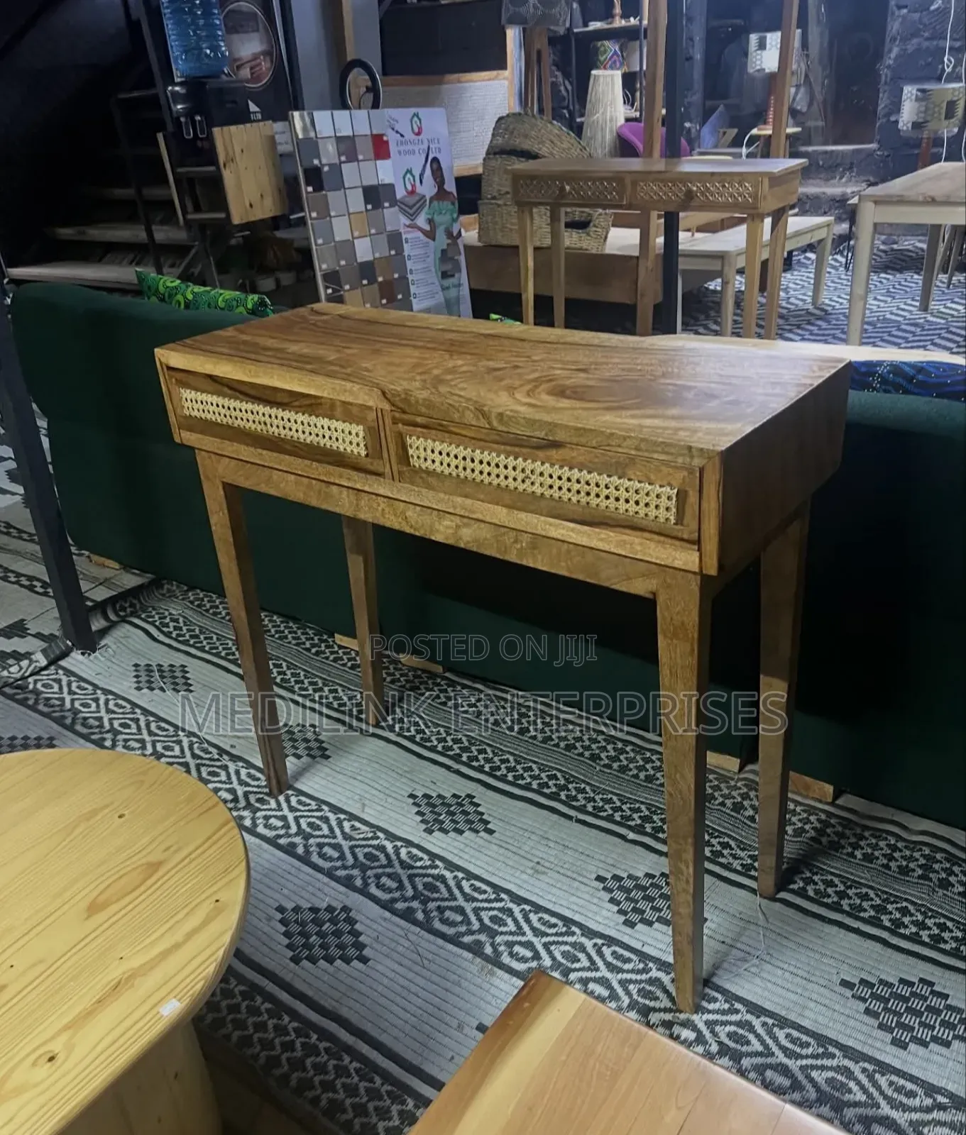 Mangled Vanish Rattan Console Table
