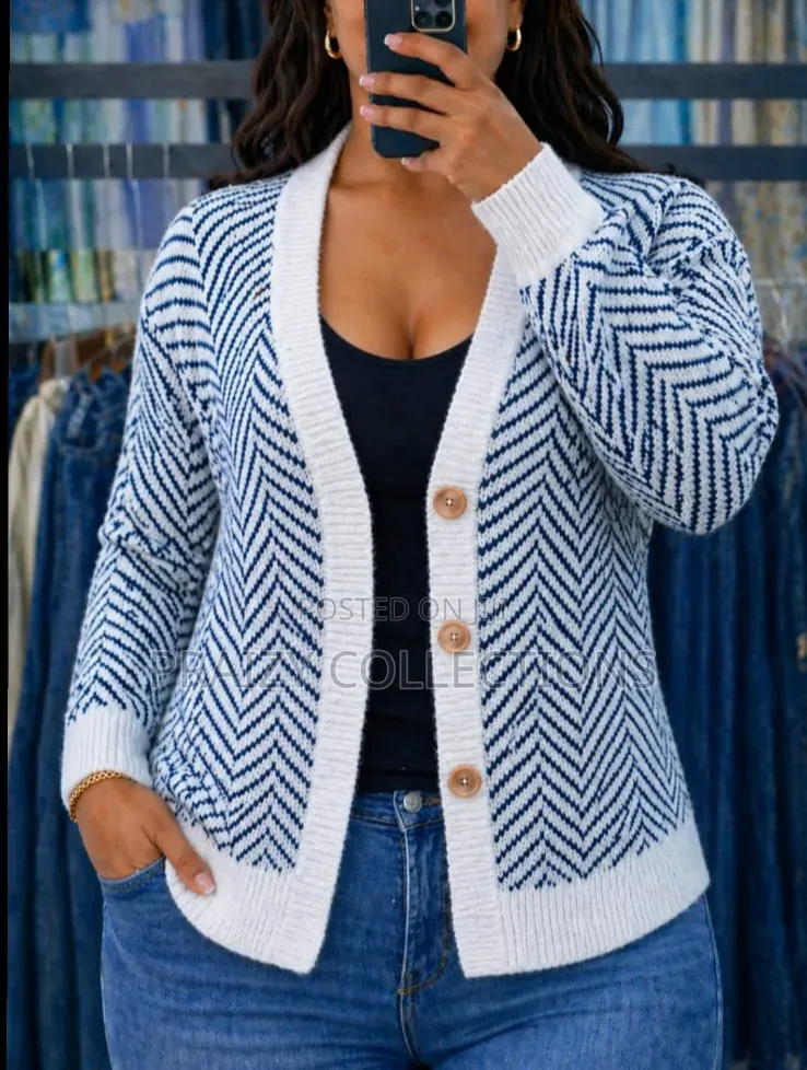 Cardigan Sweater - Stripped
