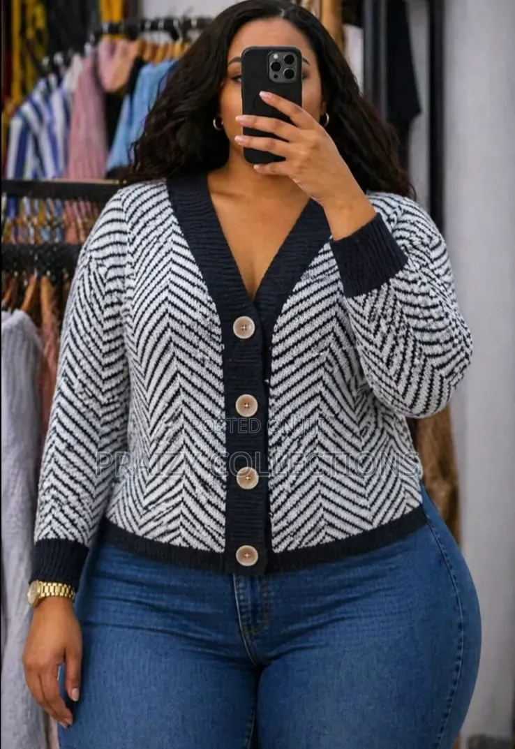 Cardigan Sweater - Stripped