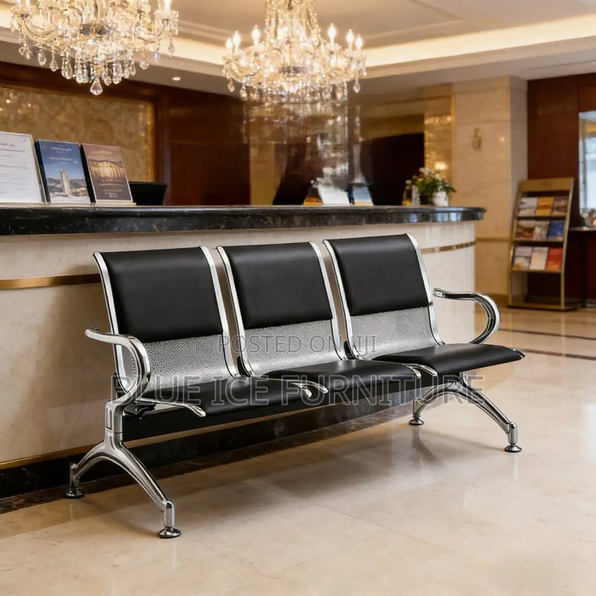 Black Link Chairs With Metal Frame