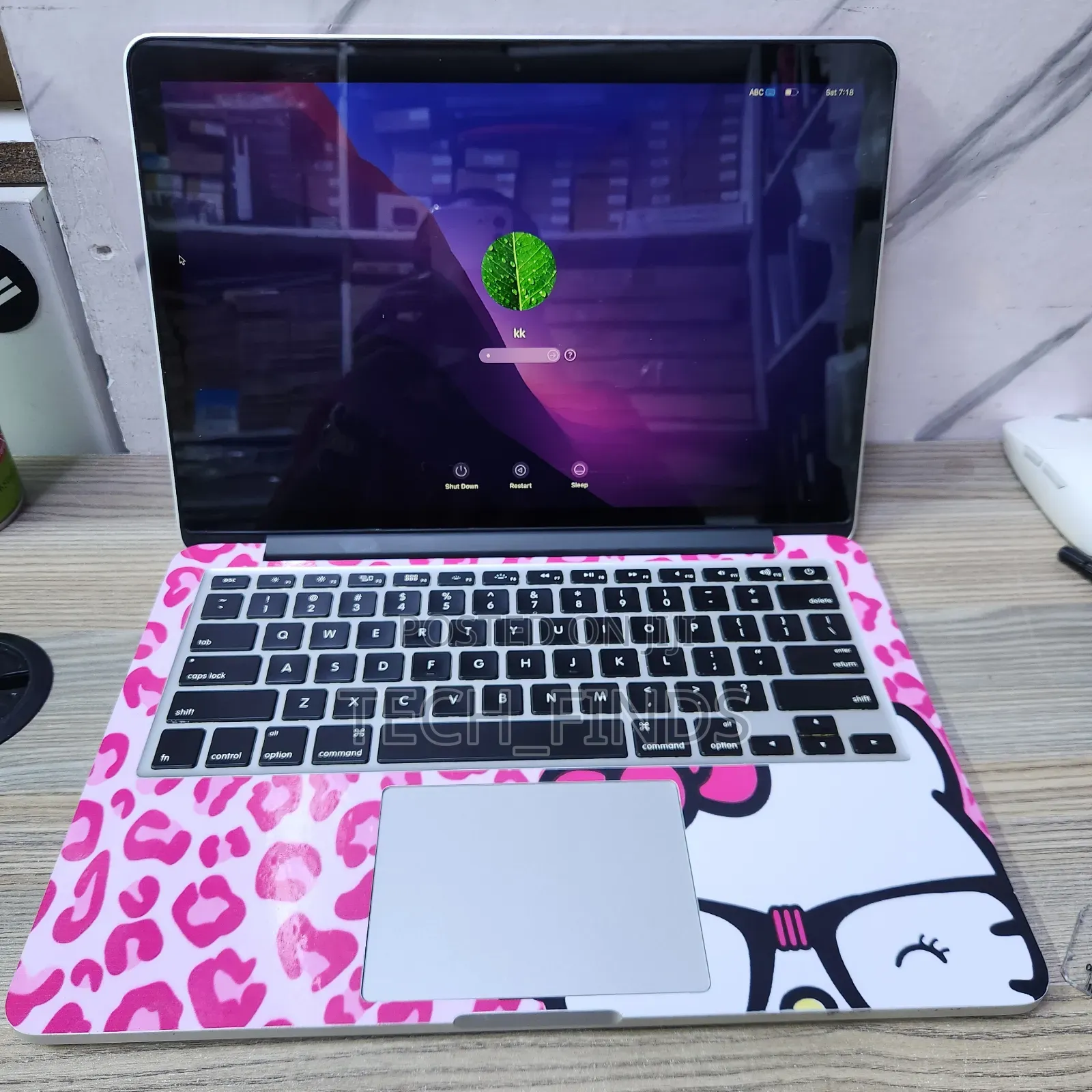 Pink Hello Kitty Leopard Print Laptop Skin