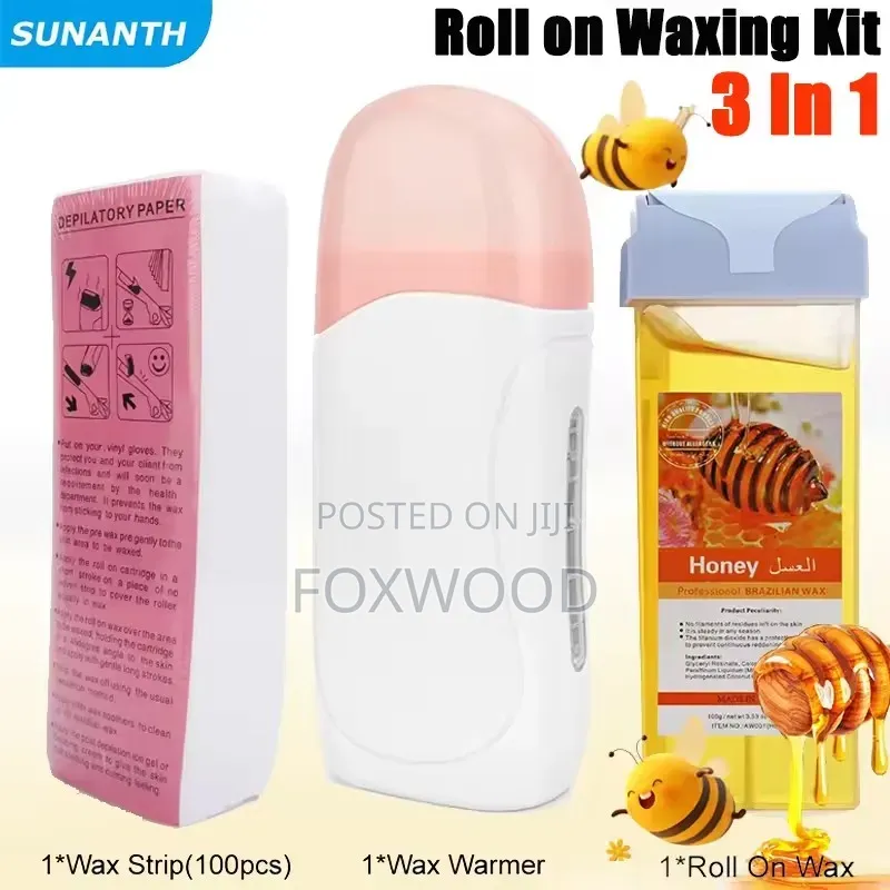 3 in 1 Unisex Hot Roll on Wax Hair Removal Kit