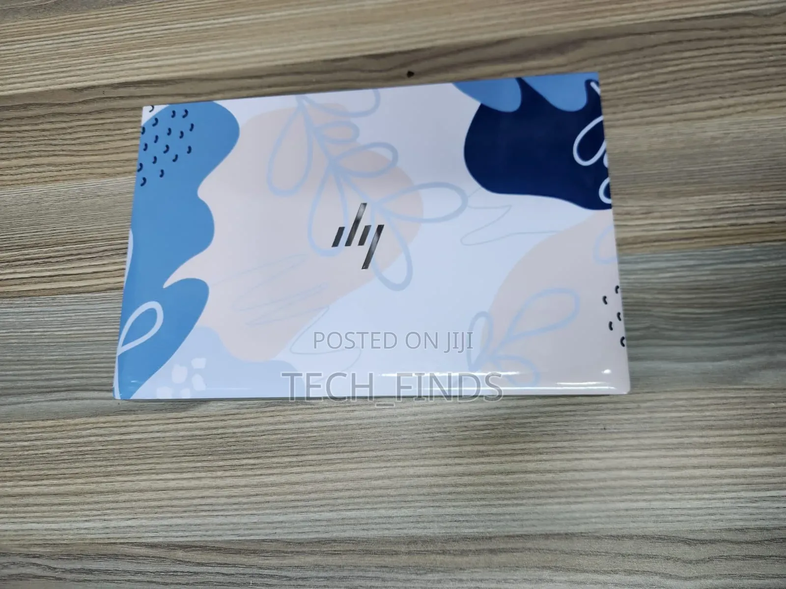 Blue and White Abstract Floral Pattern Laptop Skin