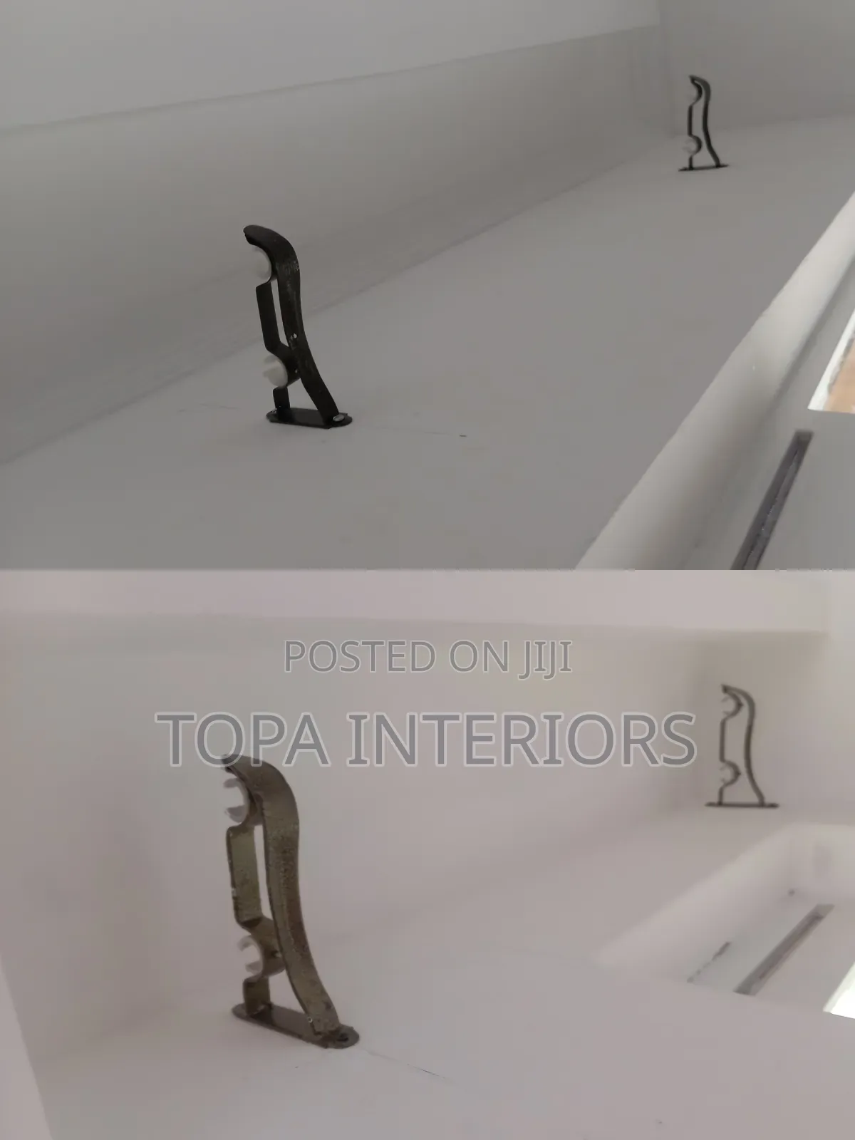 Wall Mounted Metallic Double Curtain Pole Wall Brackets