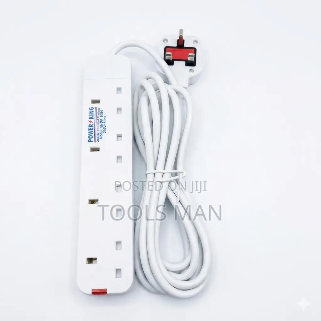 Power King 4-Way Heavy Duty Extension Pk-1004 -3m Long Cable 13a Strip