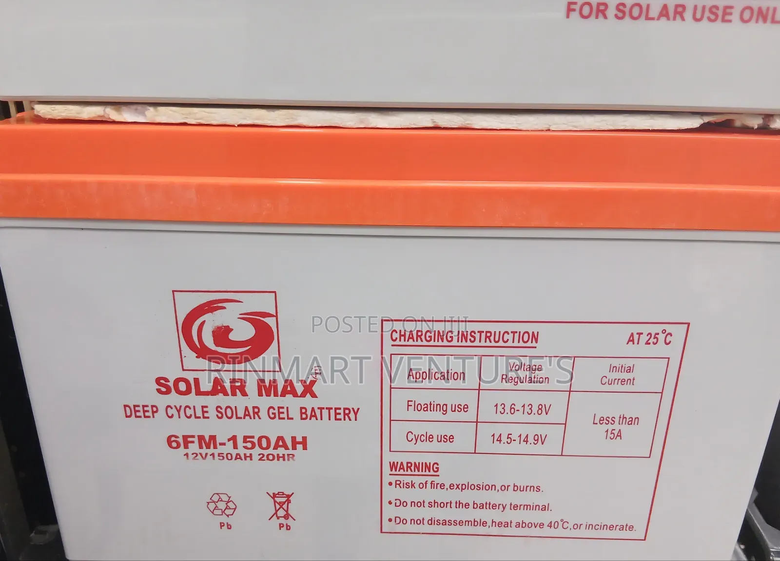 New Solarmax 150a Battery