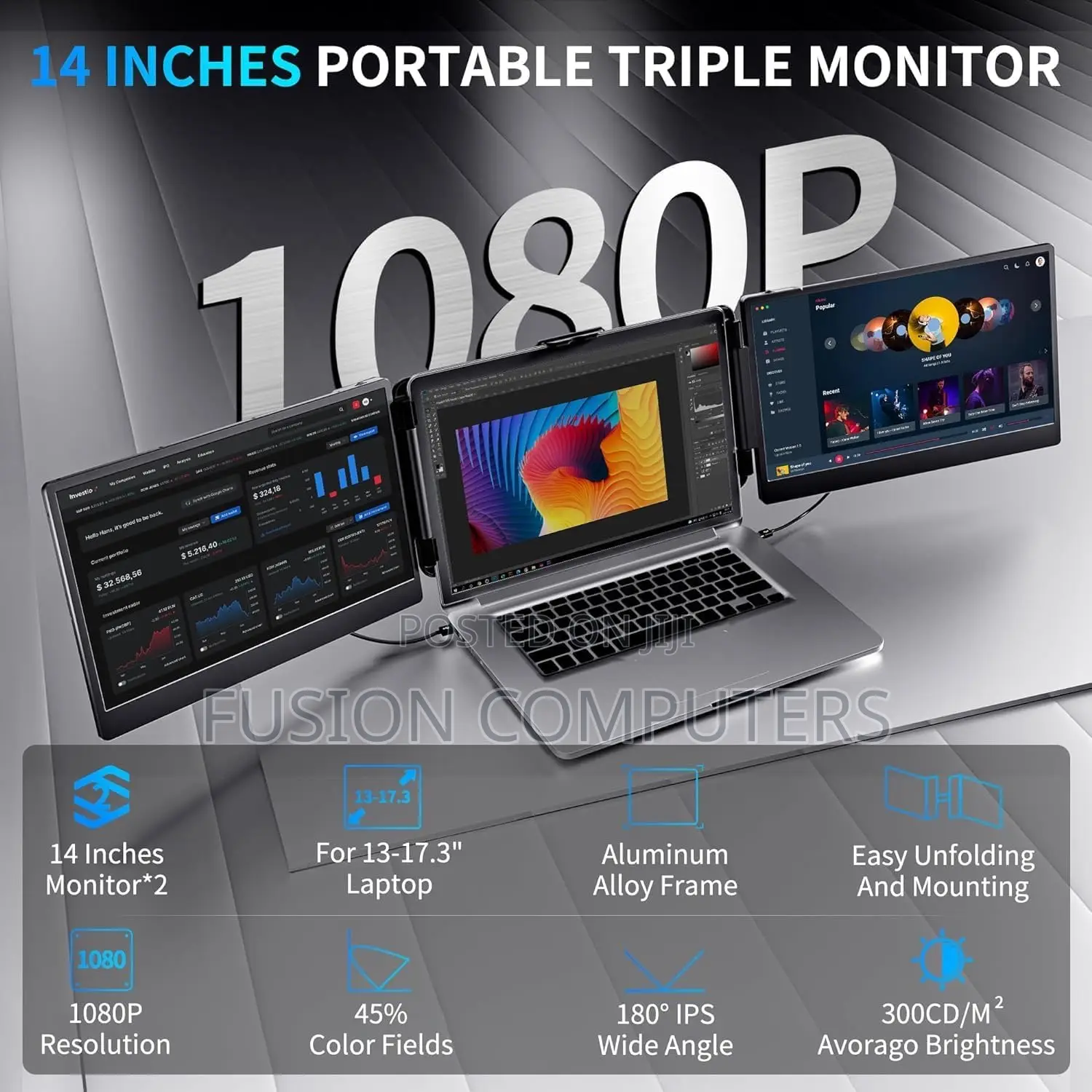 V2com Triple Laptop Screen Extender 14'' S2/S2pro