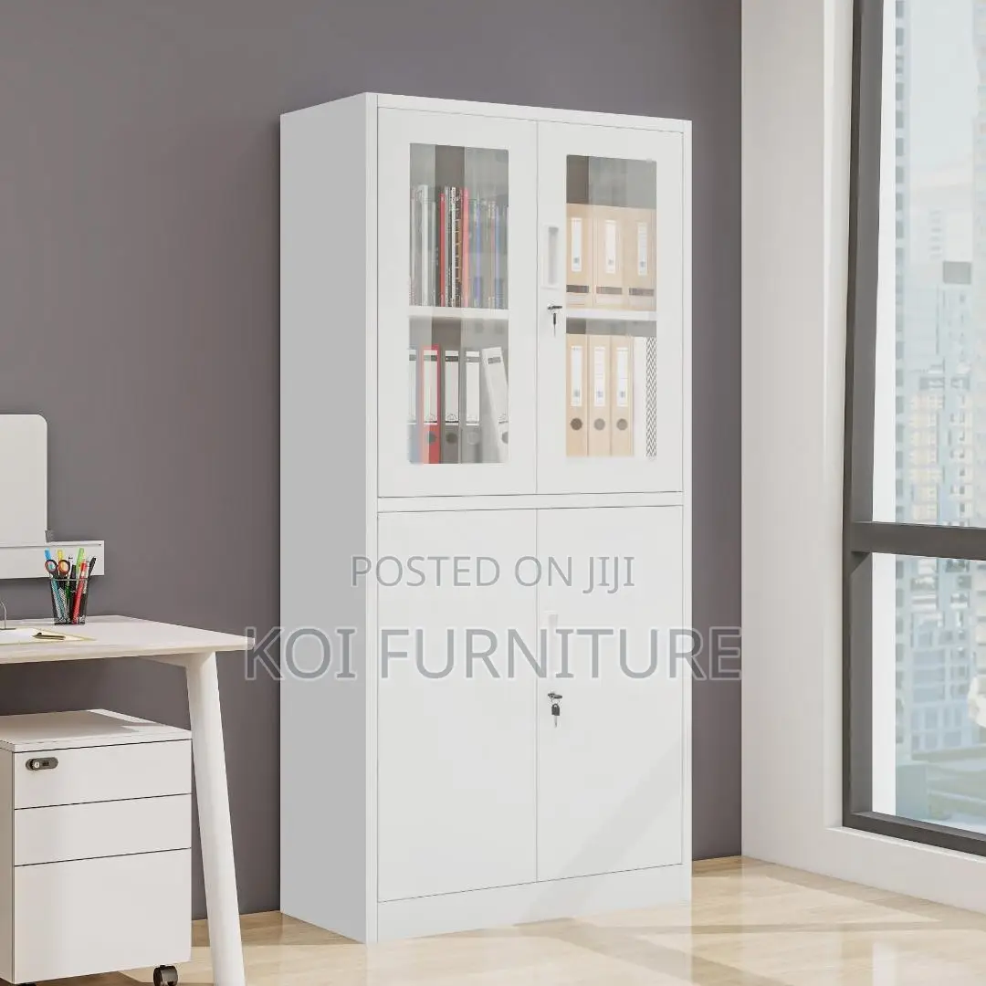 Office Cabinet; 2 Doors Pari Walmut Grey Executive Cabinet