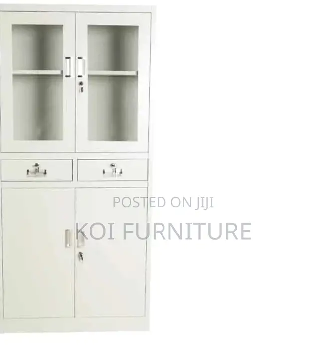 Office Cabinet; 2 Doors Pari Walmut Grey Executive Cabinet