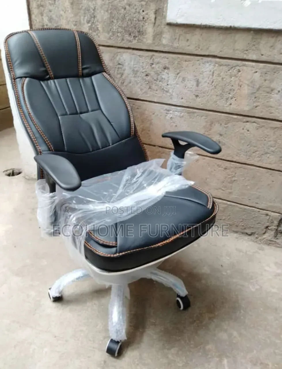 Modern Black Leather Director Office Chair