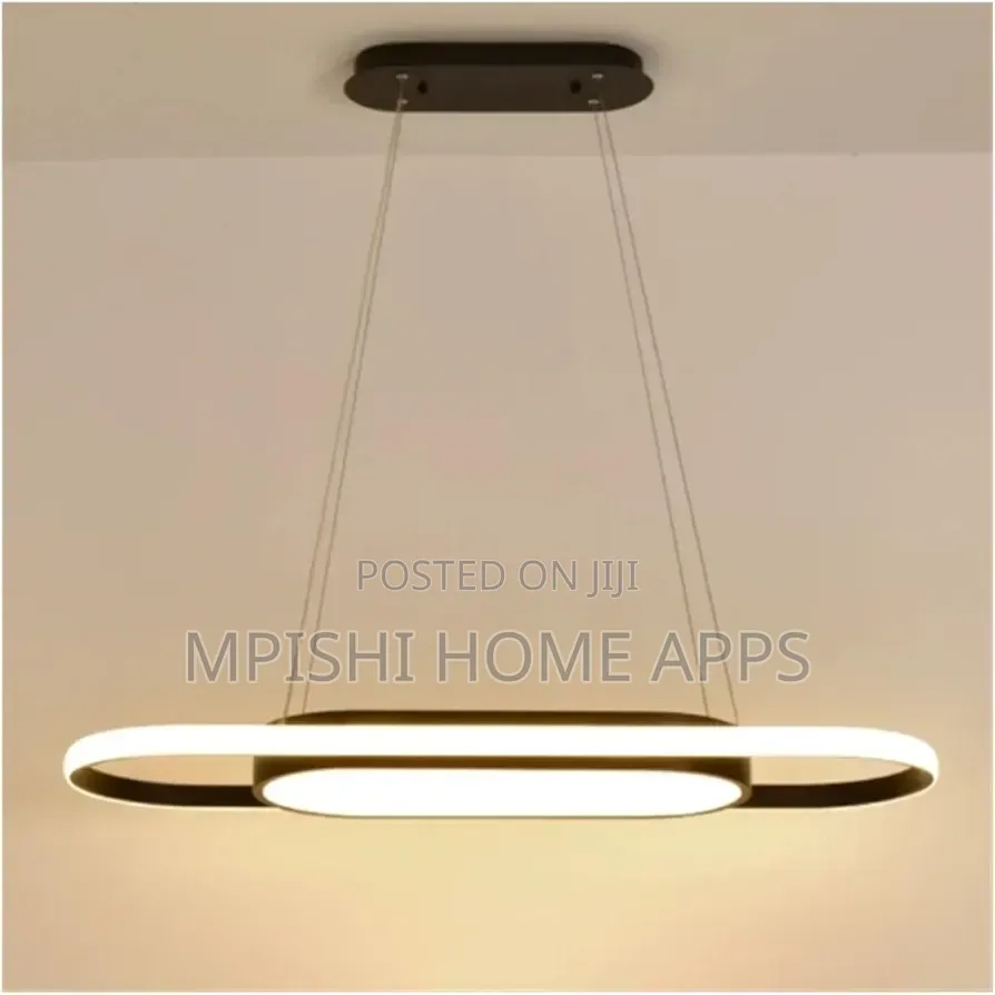 Led Elliptical Pendant Light Black