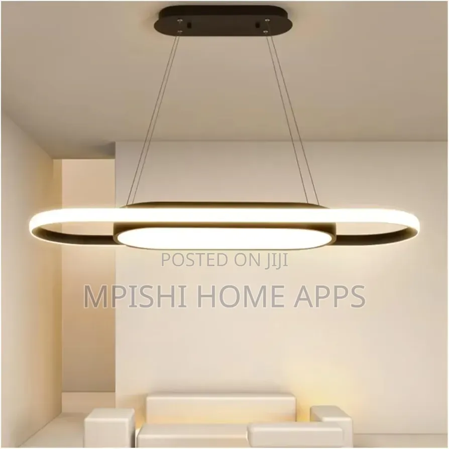 Led Elliptical Pendant Light Black