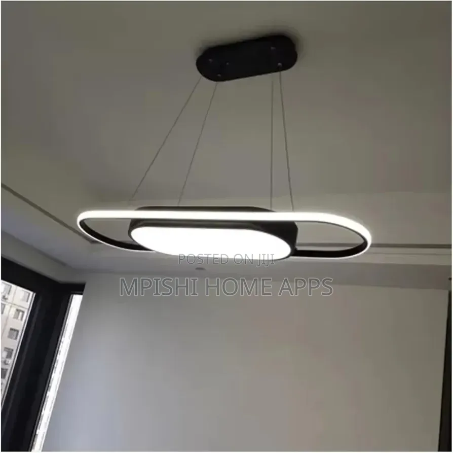 Led Elliptical Pendant Light Black