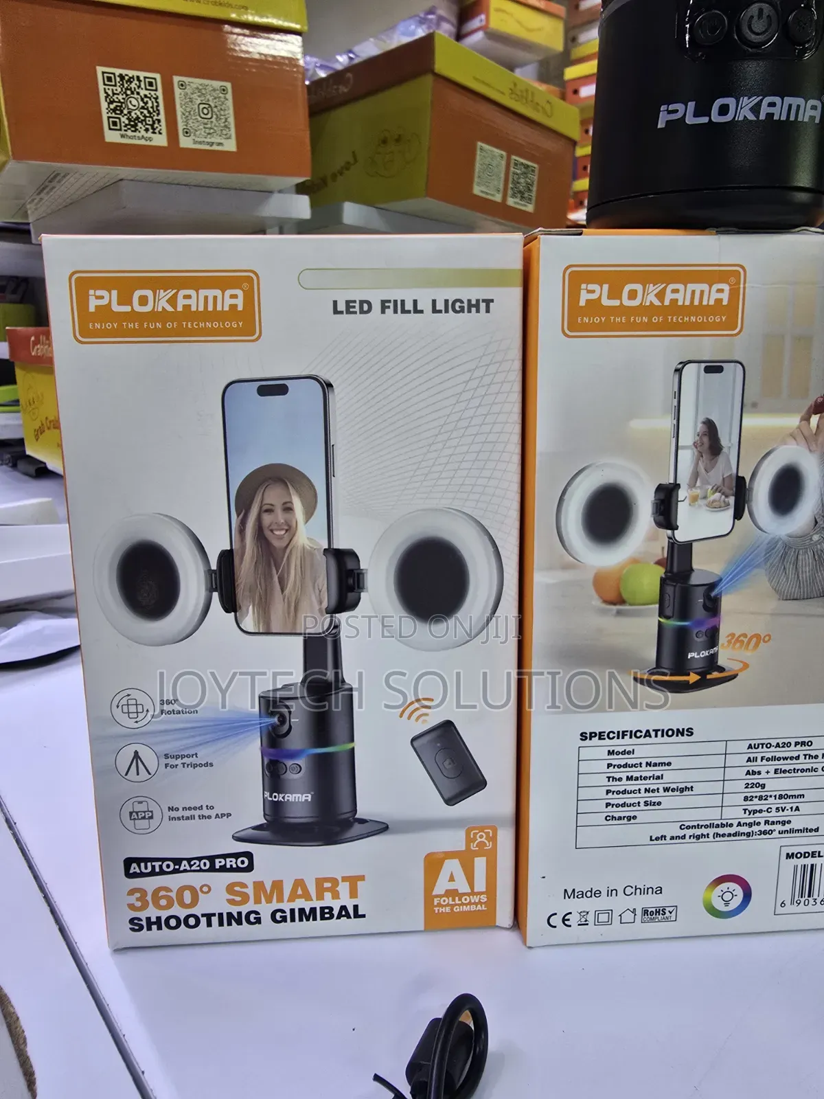 Plokama Auto-A20 Pro Ai Gimbal – 360°Face Tracking Smart Stabilizer