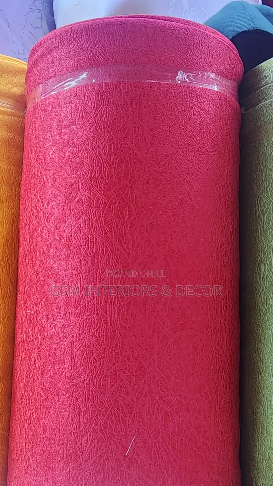 Plain Red Curtains With Matching Sheers in Home Interiors
